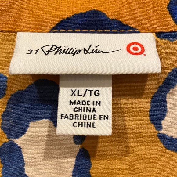 3.1 PHILIP LIM x Target Double Breasted Blazer Orange w/ Blue Leopard Print - Picture 6 of 16